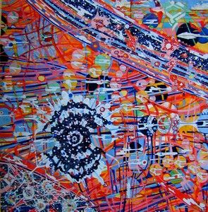 Haedi, 2005, Ink and woodstain on paper, 60 x 60