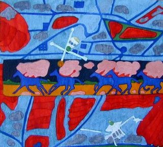 blue horses, 2004