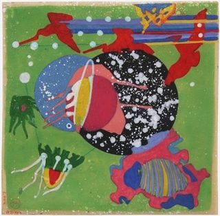 Green Mind, 2007, Ink, Woodstain on Paper, 20 x 20 cm