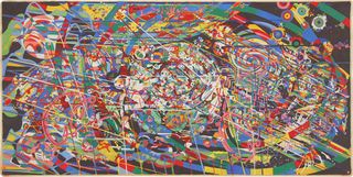 Oof, 2006, Ink, Woodstain on Paper, 60 x 120 cm