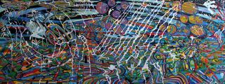 Derive, 2007, Acrylic Ink on Canvas, 97 x 244 cm