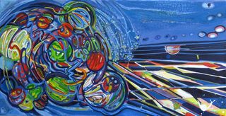 Level Out, 2008, Ink Acrylic on Canvas, 40 x 80 cm