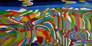 Trails, 2008, Ink, Woodstain on Paper, 22 x 44 cm