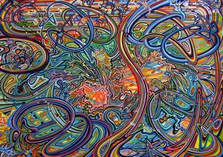 LUCKY STAR, 2009, airbrush, ink on paper, 104 x 73 cm