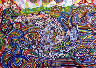 PATHWAYS, 2009, airbrush, ink on paper, 104 x 73 cm