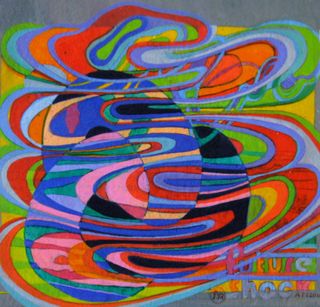 Future Shock, 2010, ink, woodstain on paper, 19 x 19 cm