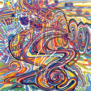 Way out, 2011, Airbrush, Woodstain on Paper, 58,5 x 58,5 cm