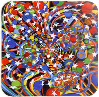 Cosmos Mental, 2012, Ink and woodstain on paper, 15.5 x 15.5 inches