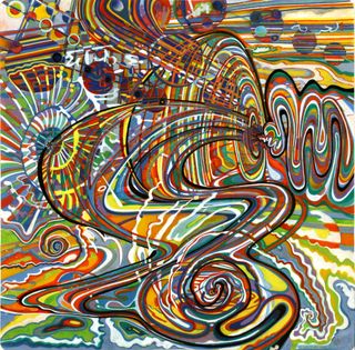 Way Out in the Sea, 2011, Ink and woodstain on paper, 22.75 x 22.75 inches