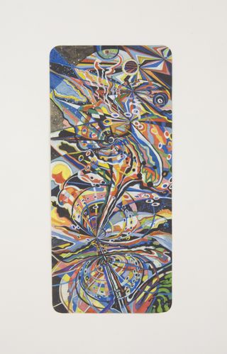 Staraxes II, 2017, Ink, woodstain on paper, 24 x 10.25 inches