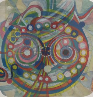 Circulum, 2018, Ink, woodstain on paper, 19 x 19 cm