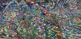 Eight Belles, 2008, Ink, woodstain on paper, 60 x 120 cm