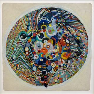 Planetary Motion II, 2018, Ink, woodstain on paper, 60 x 60 cm