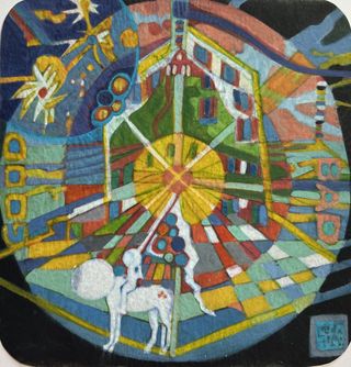 Good Bad 2025, 2025, Ink, wood stain, pigments, on paper, 7 1/2 x 7 1/2 inches